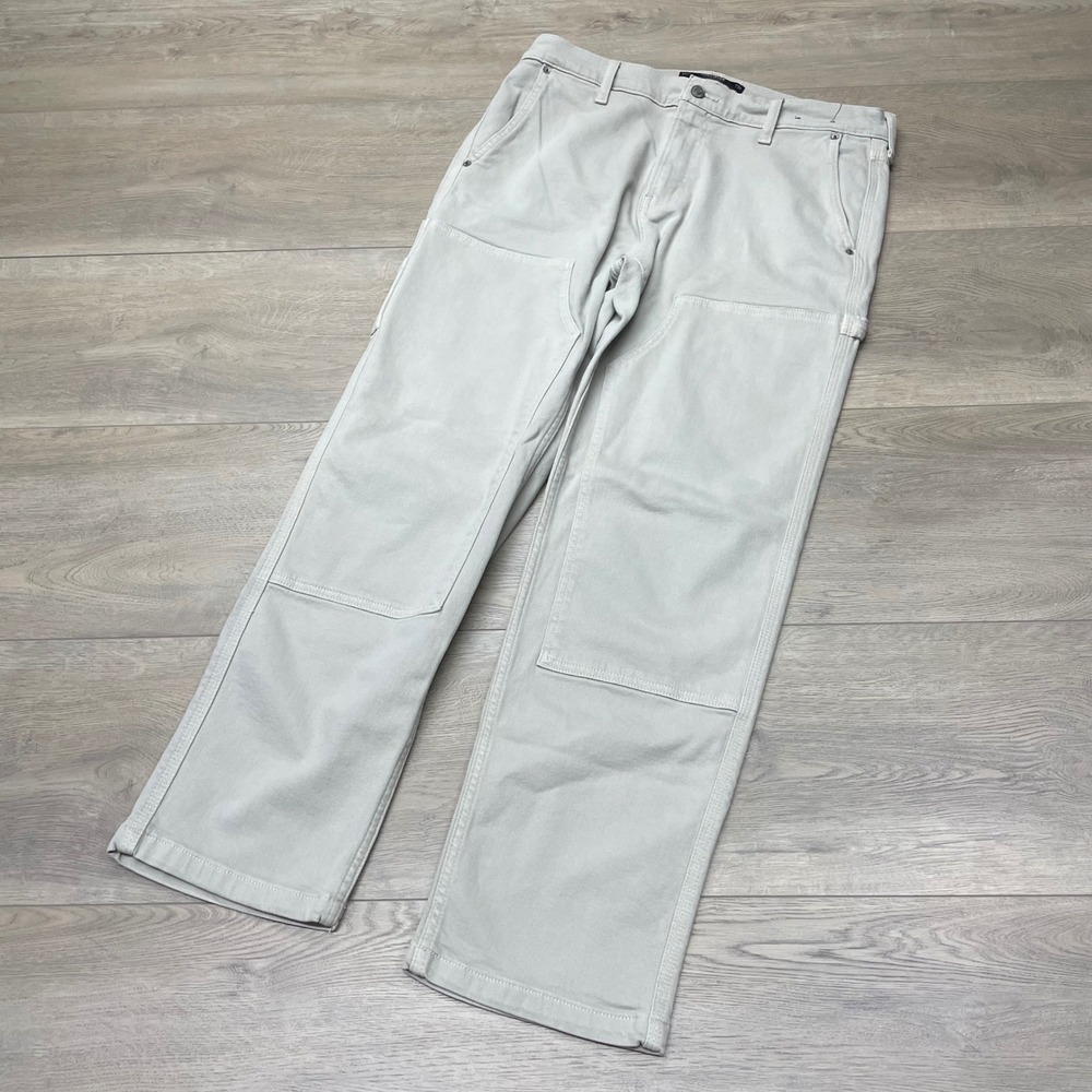 Hollister Loose Carpenter Pants Mens 33x32 Tan Epic Flex Double Knee Workwear